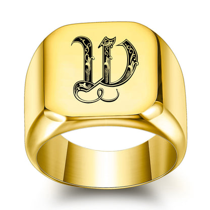 Classic Noble Initial Ring | Gold