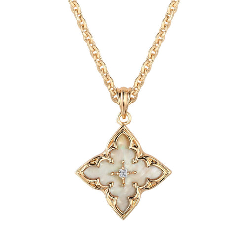 White Clover Pendant Necklace | Gold