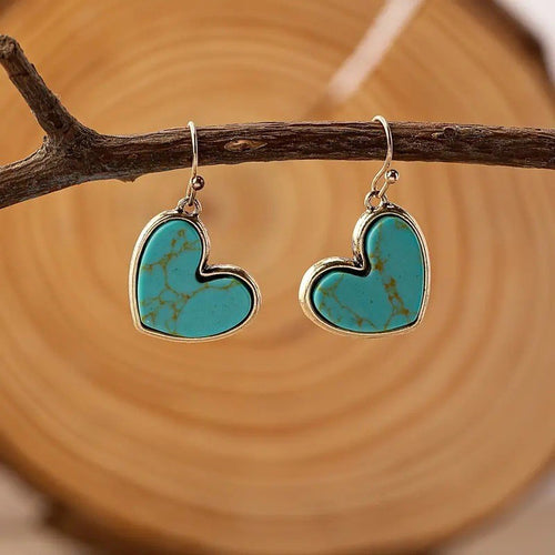 Turquoise Love Earrings | Rose Gold