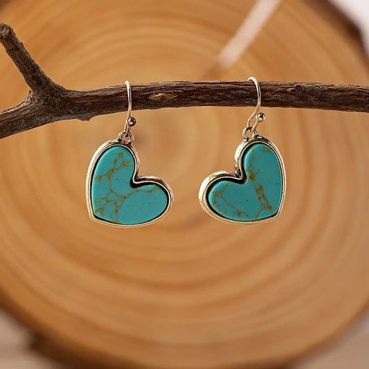 Turquoise Love Earrings | Rose Gold