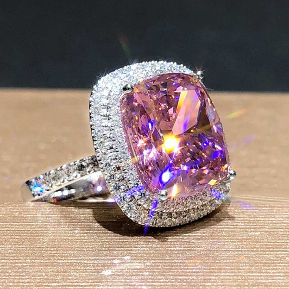 Cushion Pink Sapphire Ring | Gold