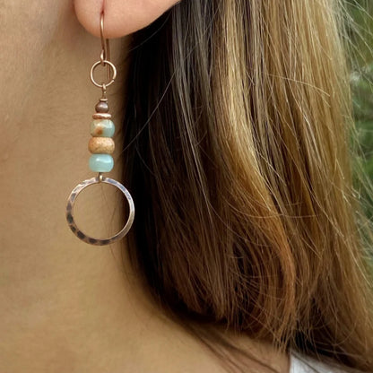 Misty Orb Copper Earrings