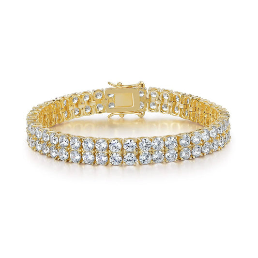 Double Row Tennis Bracelet | Gold