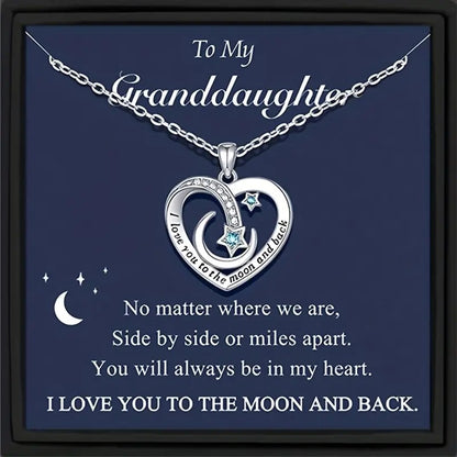 To My Granddaughter - Love You to the Moon Necklace
