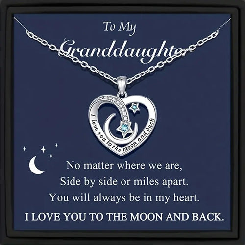 To My Granddaughter - Love You to the Moon Necklace