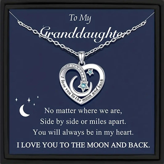 To My Granddaughter - Love You to the Moon Necklace