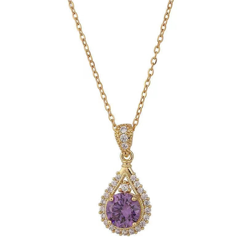 Lavena Halo Pendant Necklace | Gold