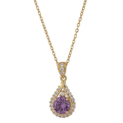 Lavena Halo Pendant Necklace | Gold