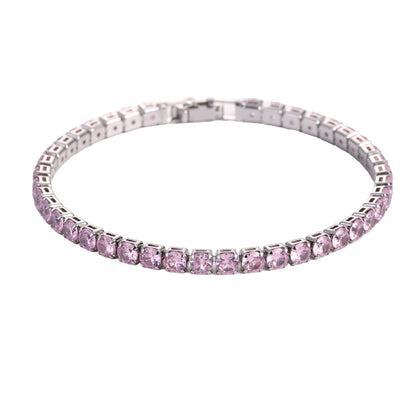 Pink Sapphire Tennis Bracelet | White Gold