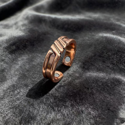 Genevra Sculpted Ridge Copper Ring