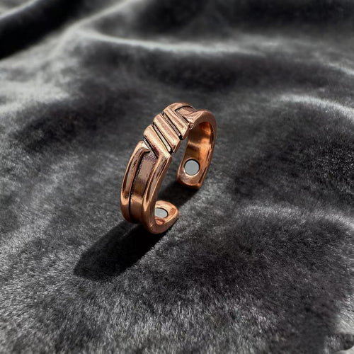 Genevra Sculpted Ridge Copper Ring