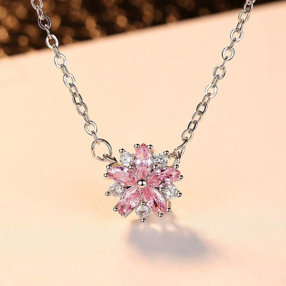 Cherry Blossom Necklace | White Gold