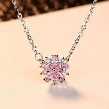 Cherry Blossom Necklace | White Gold