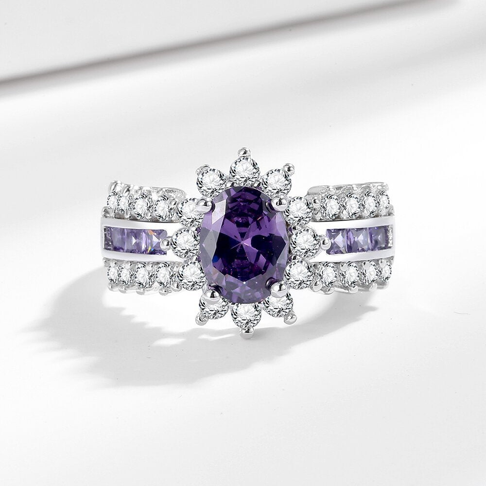 Amethyne Twilight Crown Ring | White Gold