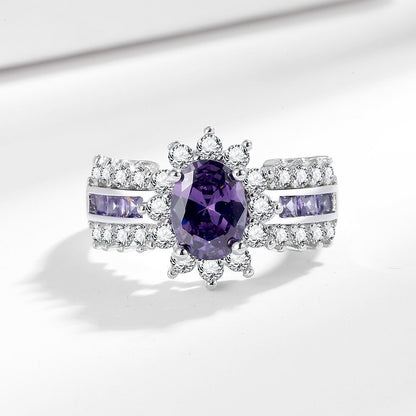 Amethyne Twilight Crown Ring | White Gold