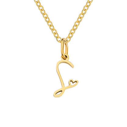 Heart Initial Necklace | Gold