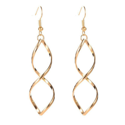 Spiral Dangle Earrings | Gold