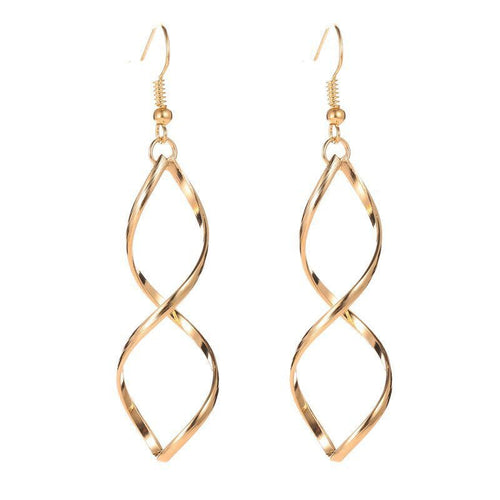 Spiral Dangle Earrings | Gold