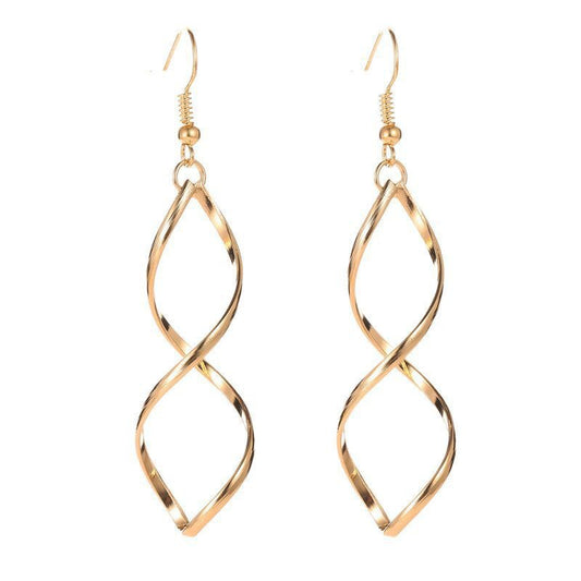 Spiral Dangle Earrings | Gold