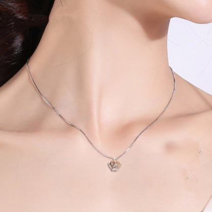 To My Daughter - Mother's Pride Heart & Crown Necklace