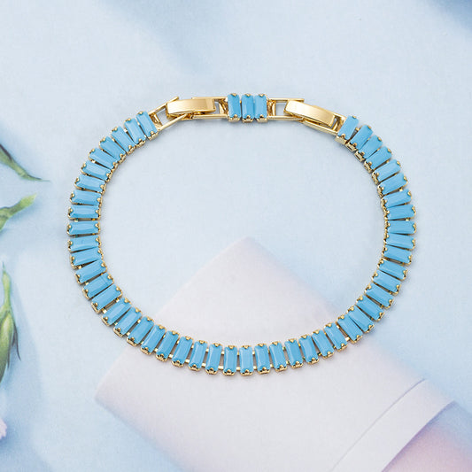 Turquoise Vertéa Tennis Bracelet | Gold
