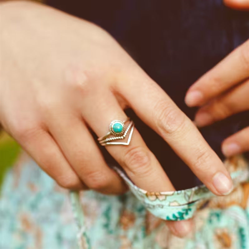 Velora Turquoise Beaded Ring | Gold