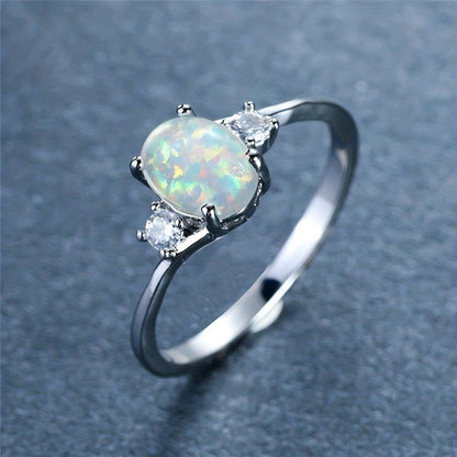 Opal Embrace Ring | White Gold