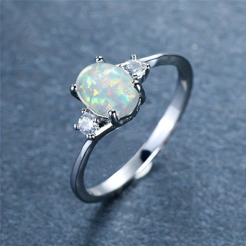 Opal Embrace Ring | White Gold