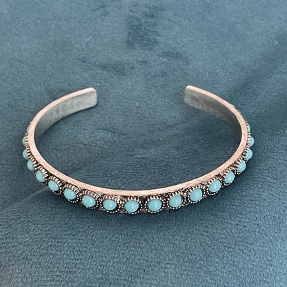 Talisse Turquoise Open Bracelet | White Gold