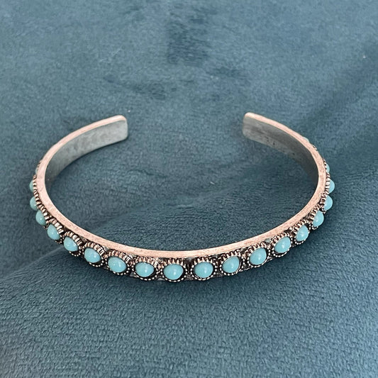 Talisse Turquoise Open Bracelet | White Gold