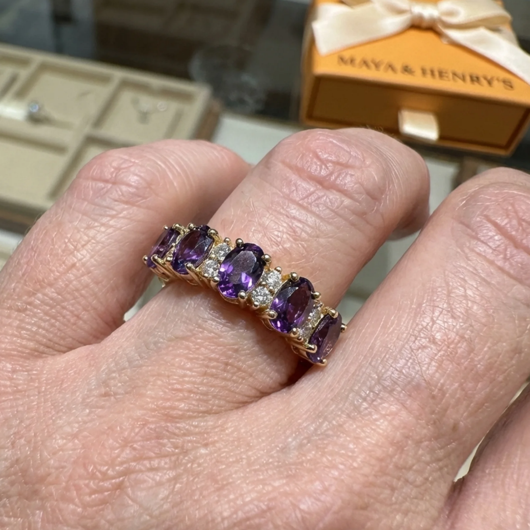 Orlina Violet Crest Ring | Rose Gold