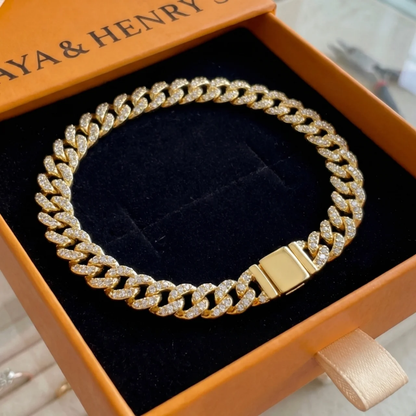 Pave Cuban Bracelet | Gold