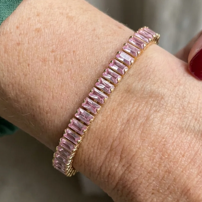 Pink Sapphire Vertéa Tennis Bracelet | Gold