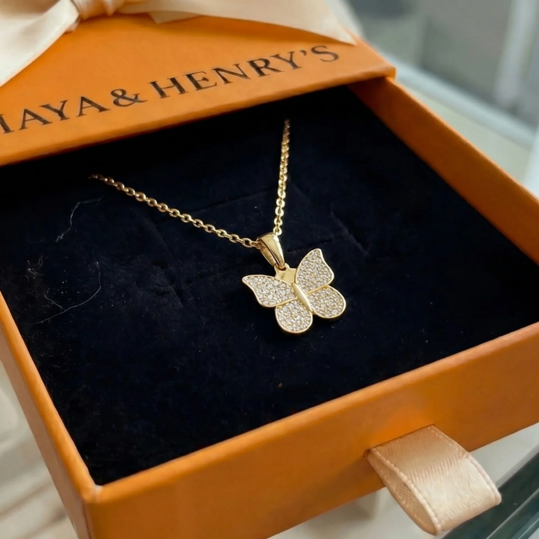 Radiant Butterfly Necklace | Gold