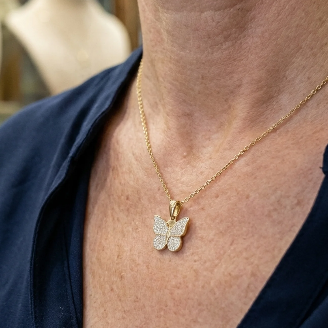 Radiant Butterfly Necklace | Gold