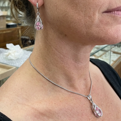 Rosalith Lumen Twist Jewelry Set | White Gold