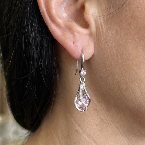 Rosalith Lumen Twist Earrings | White Gold