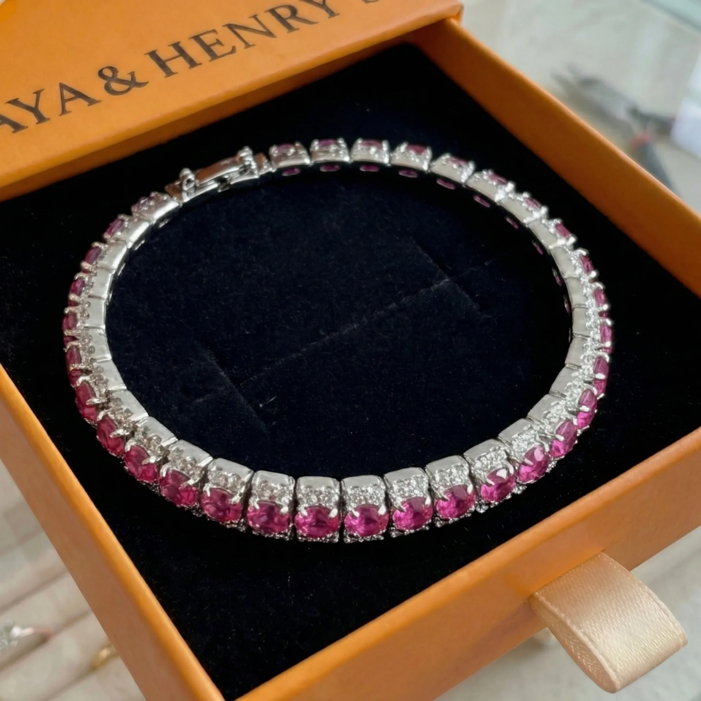 Roseglow Tennis Bracelet | White Gold