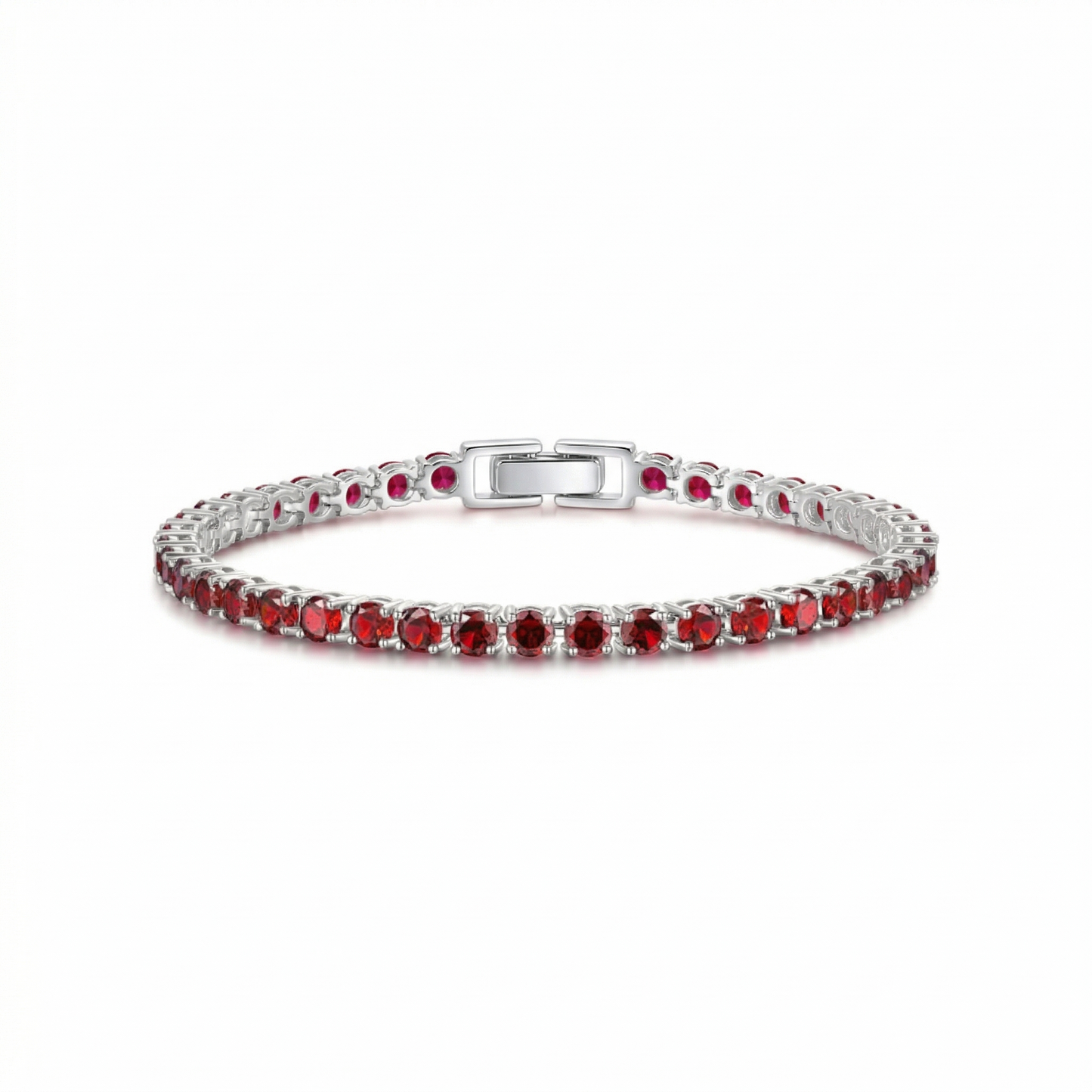 Ruby Tennis Bracelet | White Gold