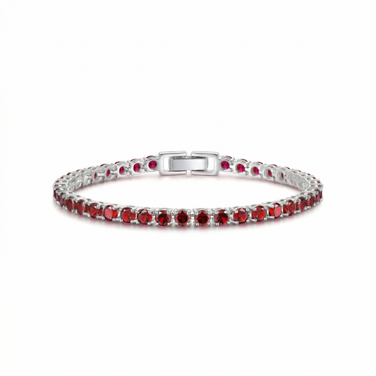 Ruby Tennis Bracelet | White Gold