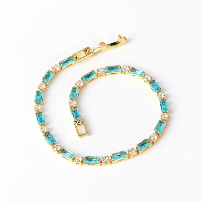 Natural Turquoise Stone Bracelet | Gold