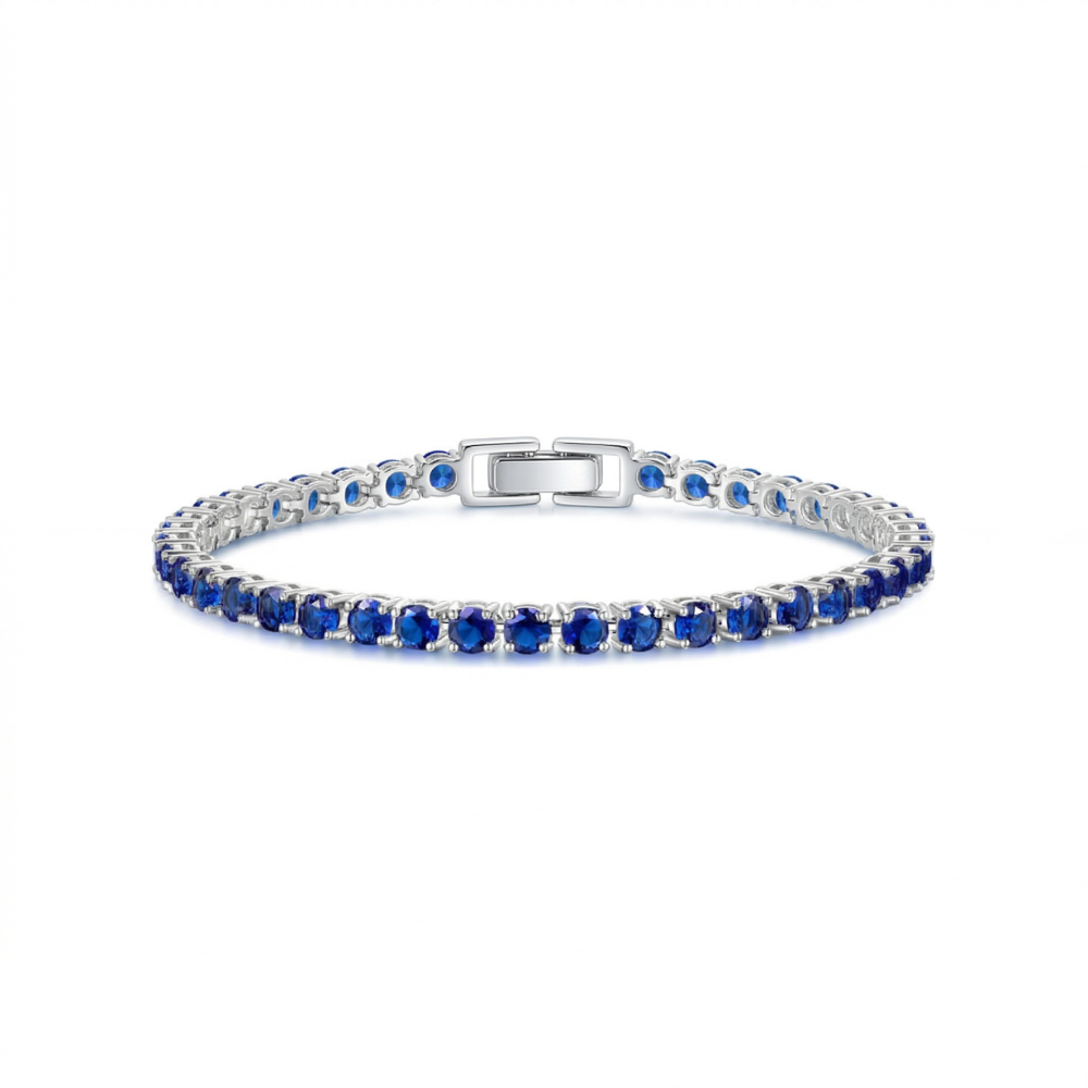Sapphire Tennis Bracelet | White Gold