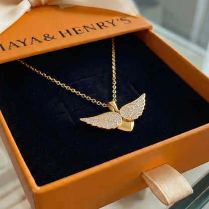 Soaring Angel Wings Necklace | Gold