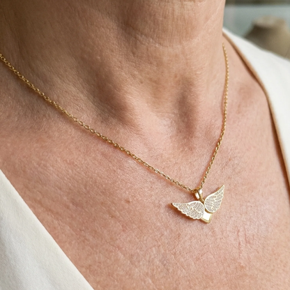 Soaring Angel Wings Necklace | Gold