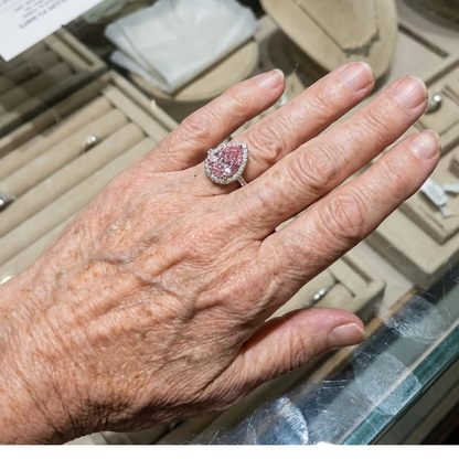 Teardrop Pink Sapphire Ring | White Gold