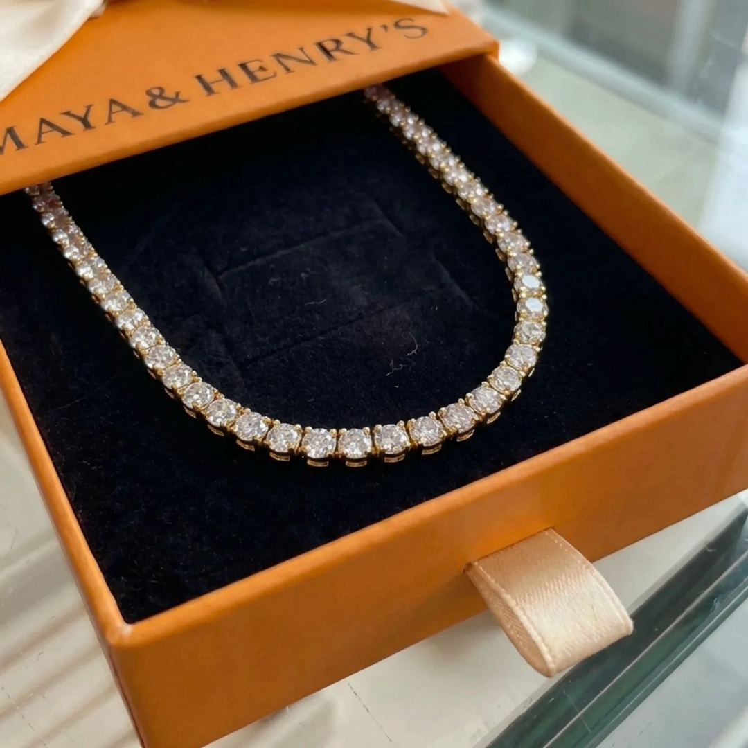 Tennis Necklace | Gold