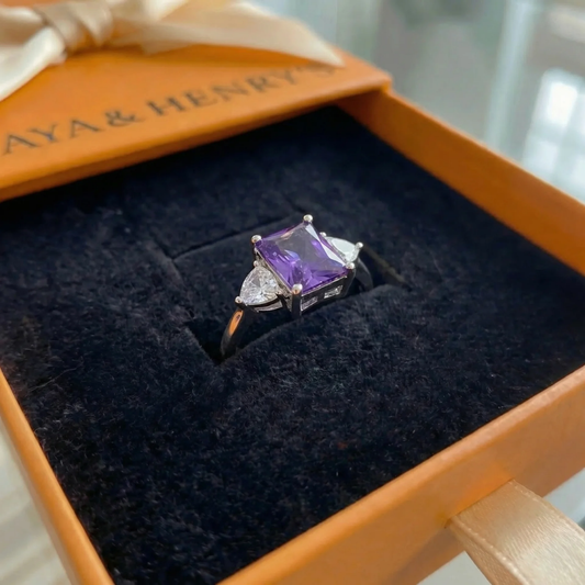 Trinity Amethyst Ring | White Gold