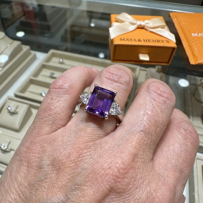 Trinity Amethyst Ring | White Gold