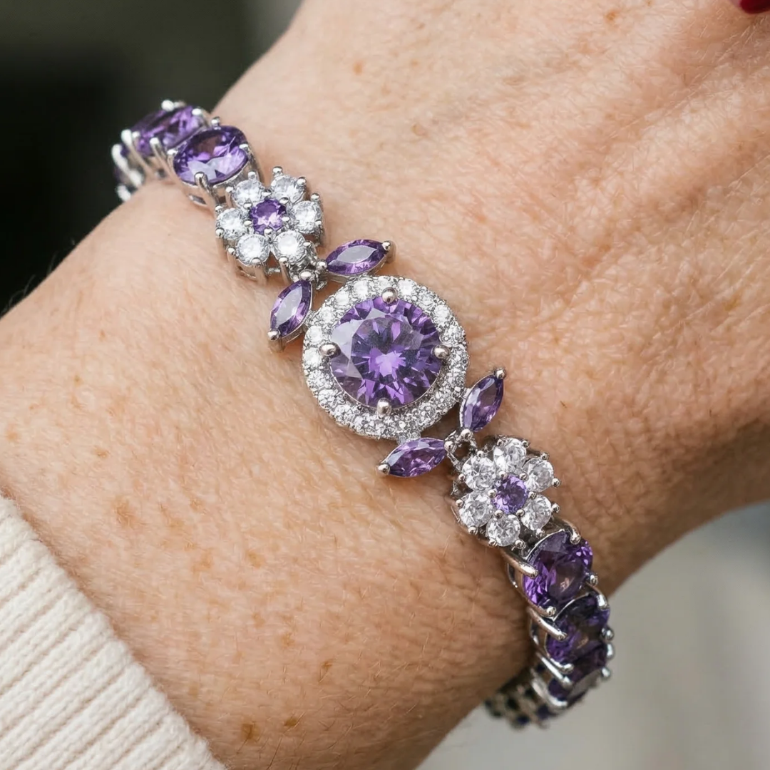 Velmira Crown Tennis Bracelet | White Gold