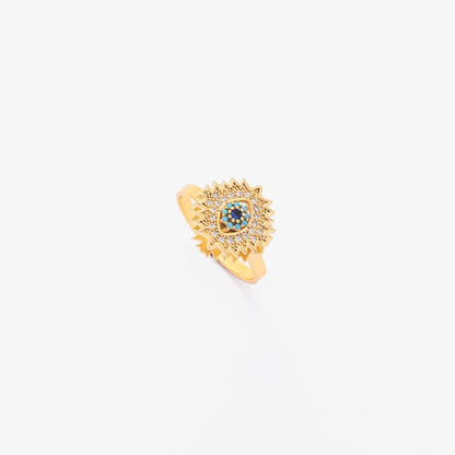 Sapphire Sunburst Spinning Ring | Gold